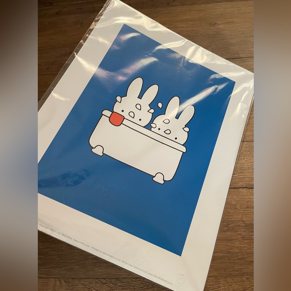 MIFFY-Imported (NWT) 11x14 Print-Miffy in a Bubble Bath - Picture 6 of 9